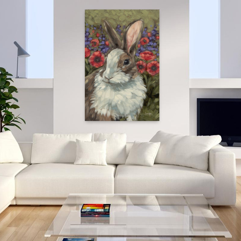 Spring Melody, art contemporain de lapin, H 48 po x l 32 po