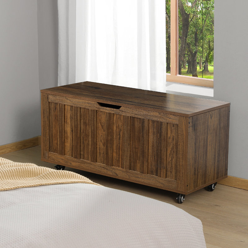 Coffre à couvertures en bois manufacturé Gracemont, Marron clair