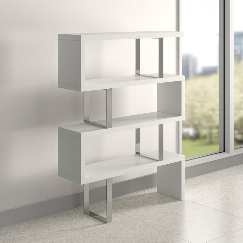 Clancy Geometric Bookcase, Performance Stone