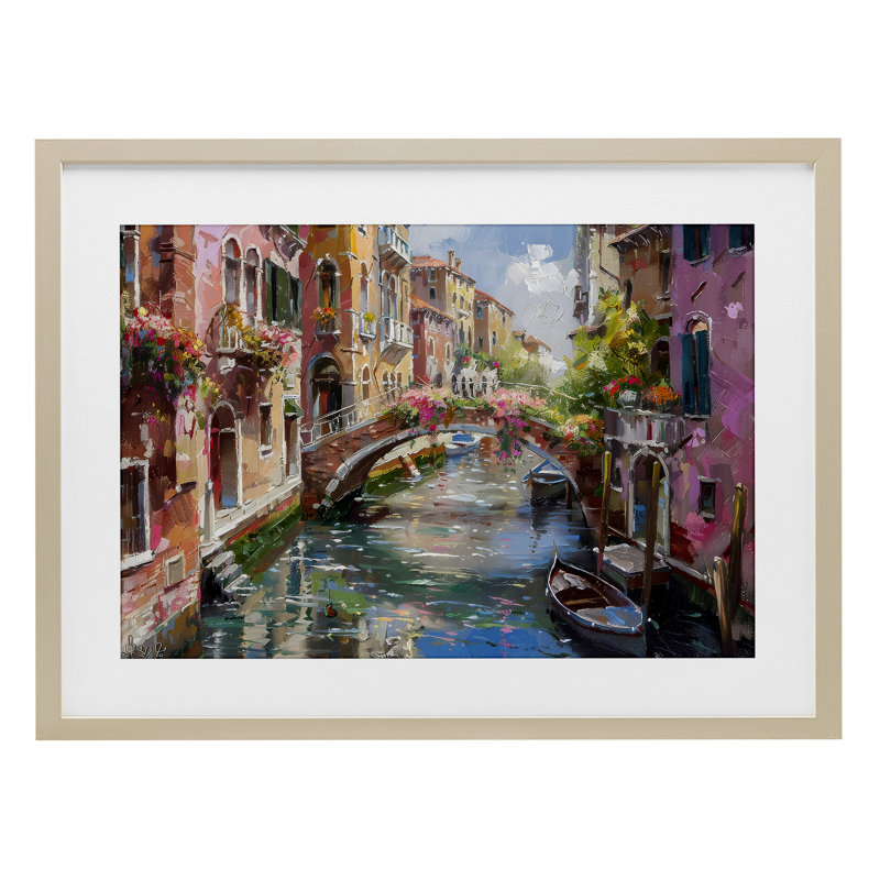 Reflections of Venice, reproduction encadrée sous verre, design par LSR Creative Studio, H 14 po x l 20 po