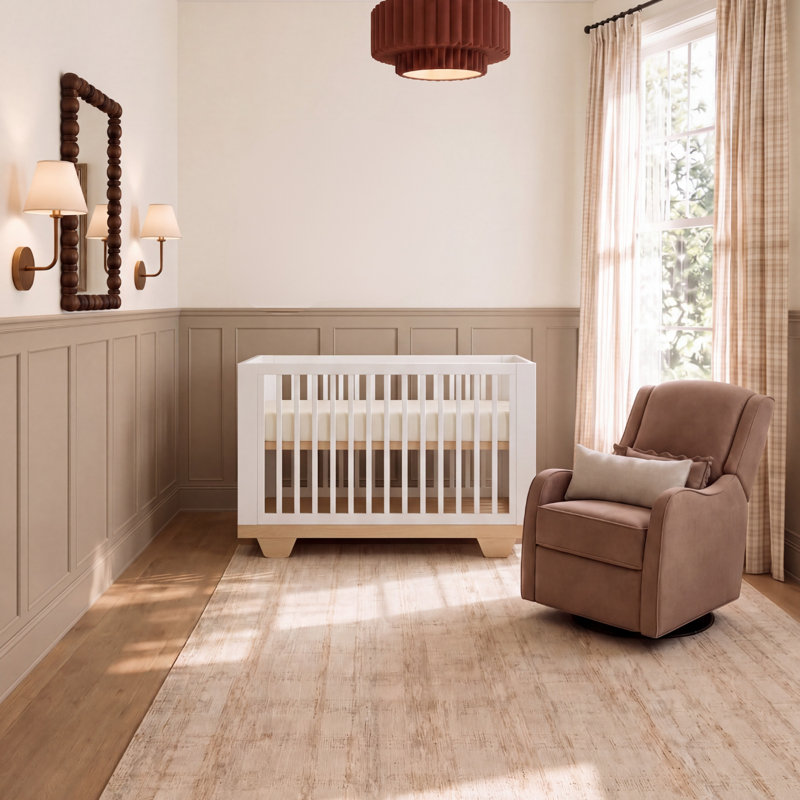 Spirit 8-in-1 Convertible Crib, White/Natural