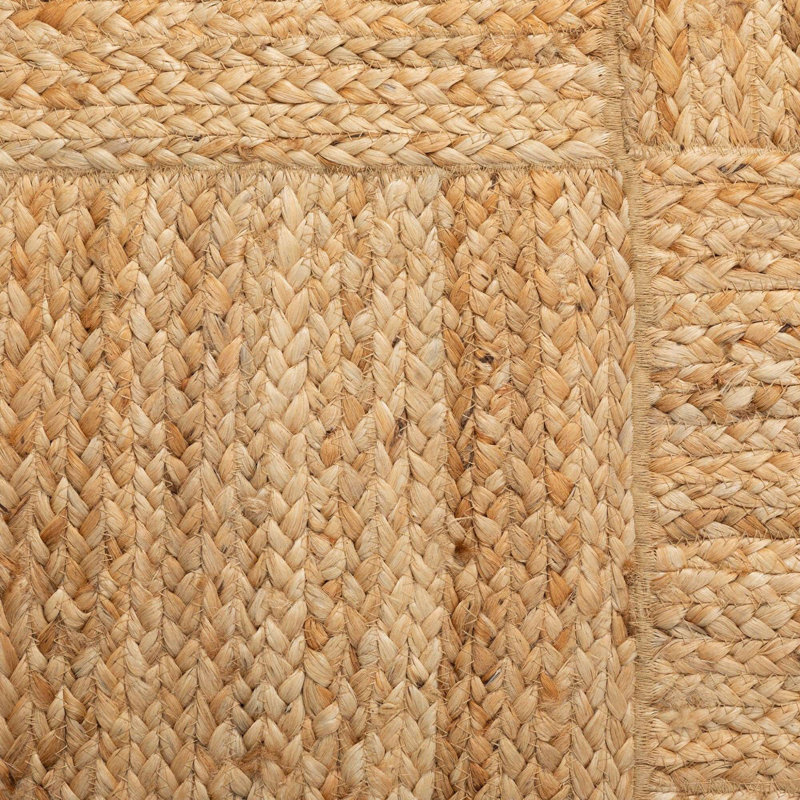 Alvertia Geometric Shapes Jute / Sisal Braided Area Rug, Rectangle 140 x 200cm