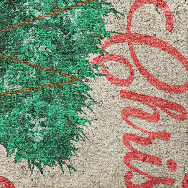 Premium Machine Washable Dream Shag ADS215 Christmas Truck and Tree Rug, 10' x 14'