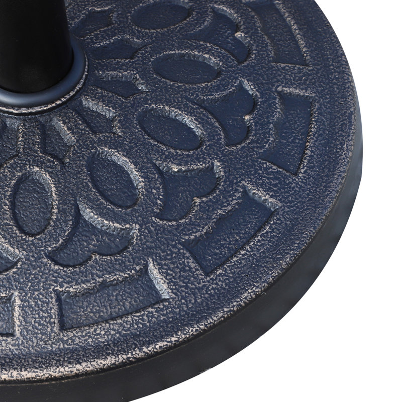 Support de parasol 17 po en résine de 17 lb, décoratif pour cour, terrasse, pelouse - 5 0,5 po, poteau de 0,89 po, coloration bronze avec motif, pelouses, terrasses, style jardins