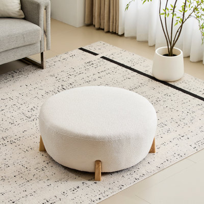 Repose-pieds rond blanc Modish