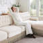 Velours beige en forme de L avec jupe à pampille, 4 sièges, combinaison, convient au salon - siège en forme de 135 po, style ergonomique