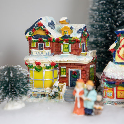 4" Snowy House Christmas Village Decoration