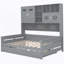 Lit de jour en bois pleine grandeur avec lit gigogne simple, armoire et tablette tout-en-un-666805750-666805749