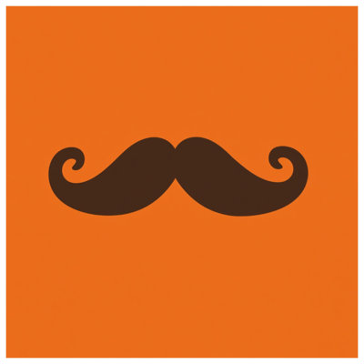 Édredon moustache noire sur fond orange