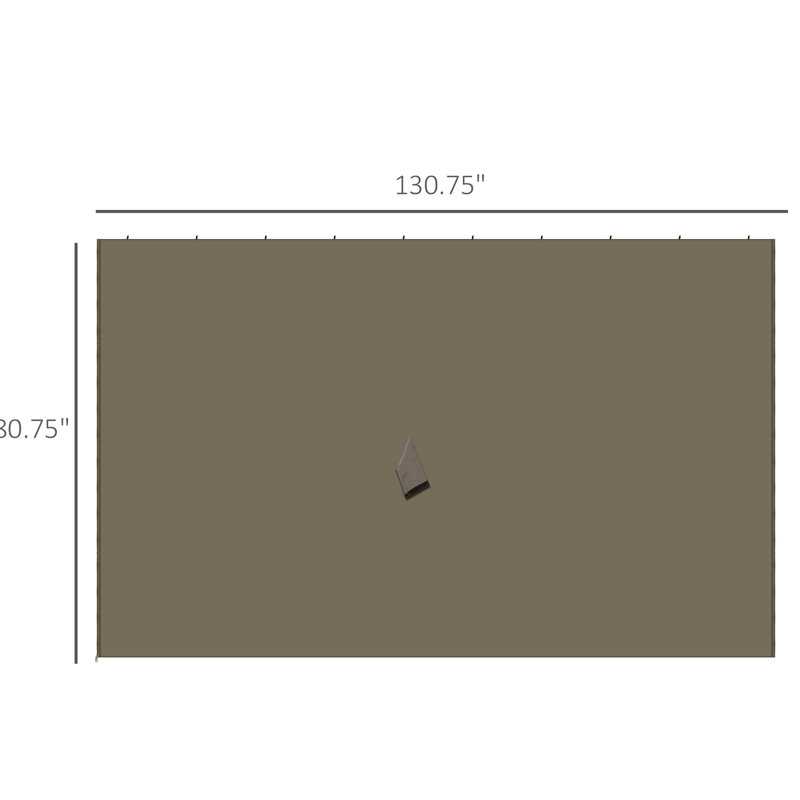 10' X 12' Dark Brown Gazebo Sidewall, With Panels, Hooks, For Pergola Privacy Cover Outdoor Brown, Protection