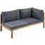 Ensemble de 5 canapés d'extérieur de style japonais avec structure en bois d'acacia et coussins gris résistants aux intempéries