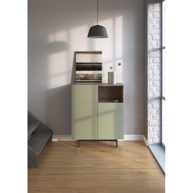 Eliscar Standard Accent Chest, Walnut/Green/Black