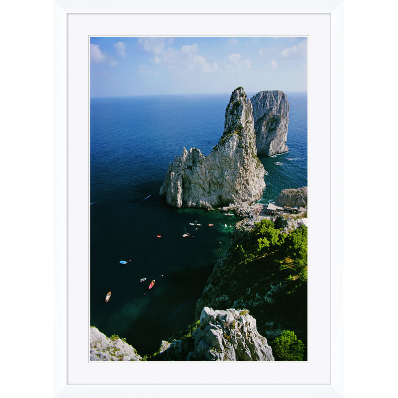 Getty Images, "Faraglioni Rocks", Slim Aarons, août, Cadre photo blanc, H 59,50 po x l 43,50 po
