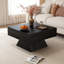 Table basse 31,5 "en bois massif avec base robuste et rangement caché, table centrale carrée pour le salon, noir-537723039