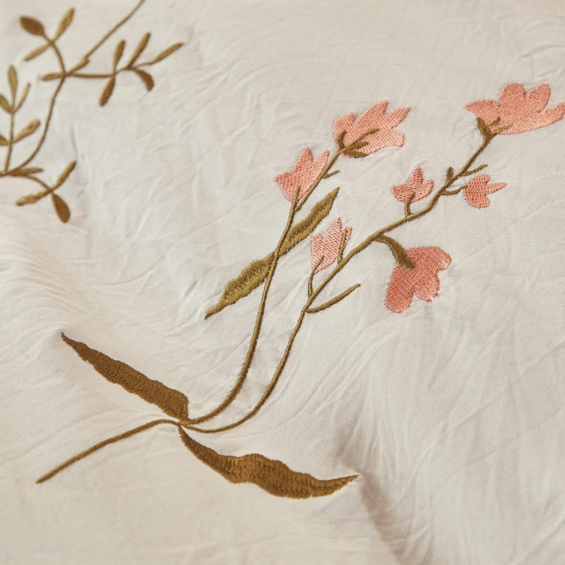 Polyester Standard Floral Duvet Cover, Beige, King