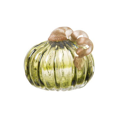 Crackle Glass Pumpkin Holiday Accent
