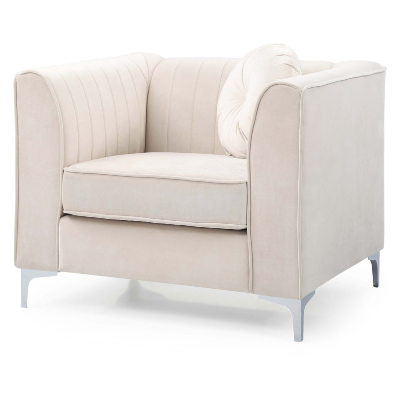 Fauteuil contemporain incliné, Ivoire ivoire