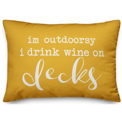 Textual Outdoor Reversible Throw Pillow