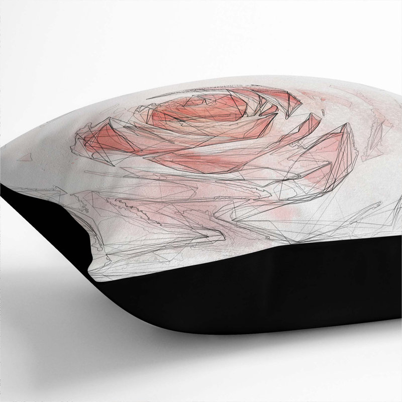 Abstract Square Throw Cushion, Black, 55cm H x 55cm W x 20cm D