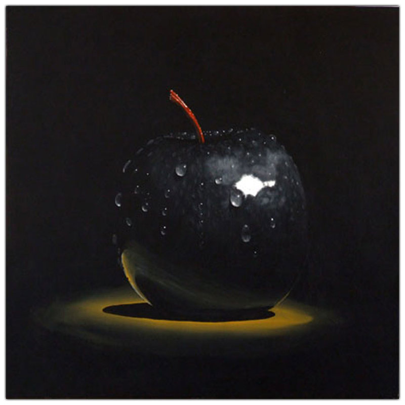 " Black Apple " by Roderick Stevens, 14" H x 14" W x 2" D
