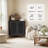 Retro Corner Cabinet With 2 Hollow Carved Doors And 2-Tier Shelves-515299503