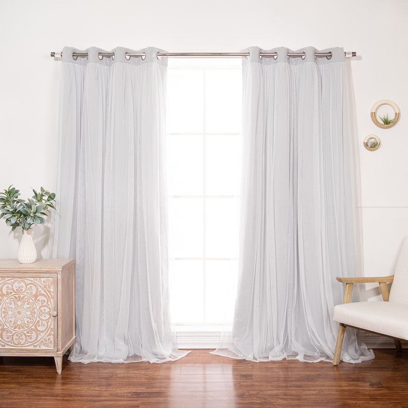 Yacine Blackout Single Curtain Panel, Light Gray