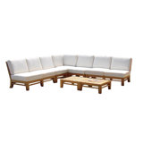 RamledSect 115'' Teak Outdoor Patio Sectional with Sunbrella® Cushions