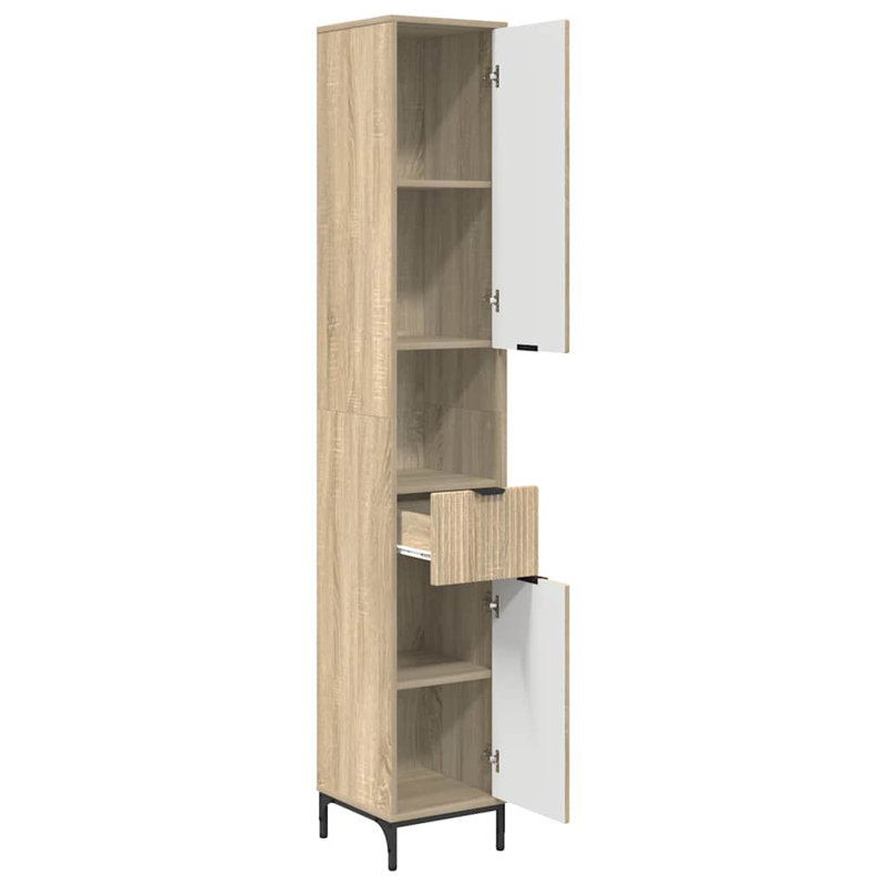 Engineered Wood Freestanding Linen Cabinet