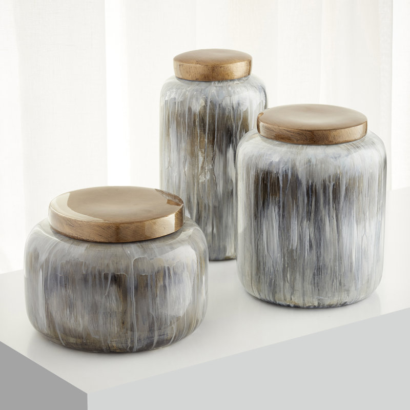 Spirit Ceramic / Porcelain Jar, 7" H x 9.75" W x 9.75" D