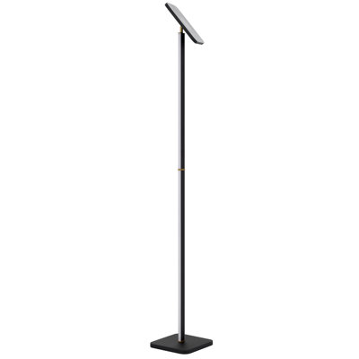 Stratos LED 44W Dimmable Metal Torchiere With Duo Controls. The Wrapped Lighting Around The Pole Creates A Warm, Diffused Glow Light Ideal For Mood Lighting. 2800 Lumen, 3000K