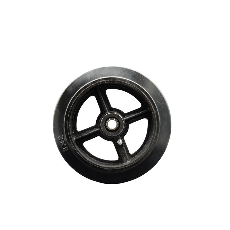 Rubber on Cast Iron Wheel
