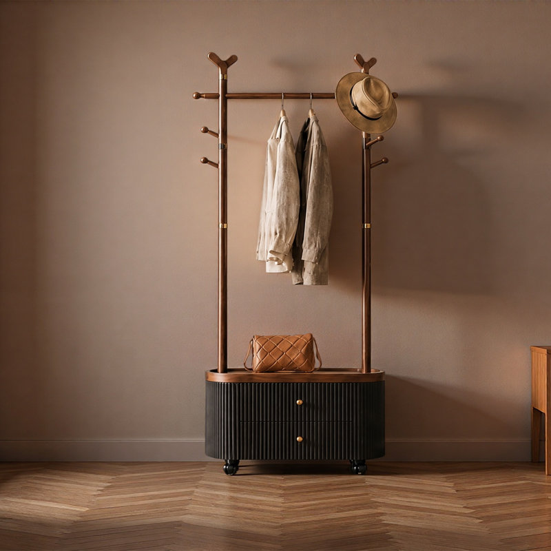 Armoire portemanteau en bois de frêne, Black
