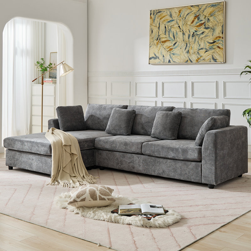 Ensemble de salon en L 2 pièces, Gris