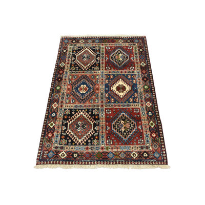 Tapis unique en laine 3 pi 5 po x 4 pi 10 po Fahja Bleu