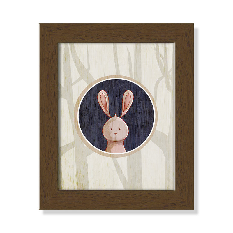 «Juvenile Forest Animals», impression sur papier, Cadre plat noyer, H 10 po x l 8 po x P 0,6 po