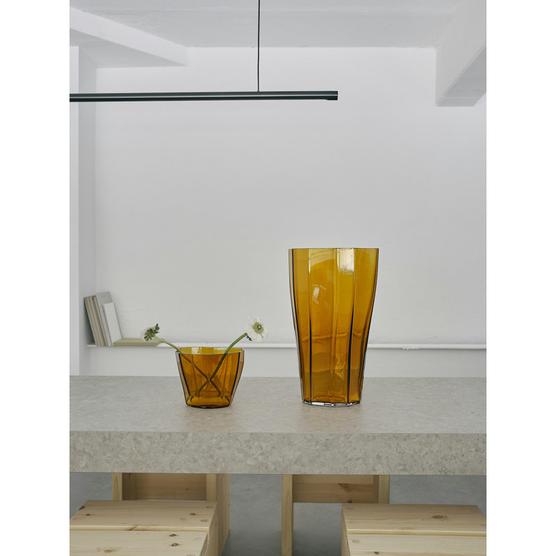 Reed Handmade Glass Table Vase, Amber