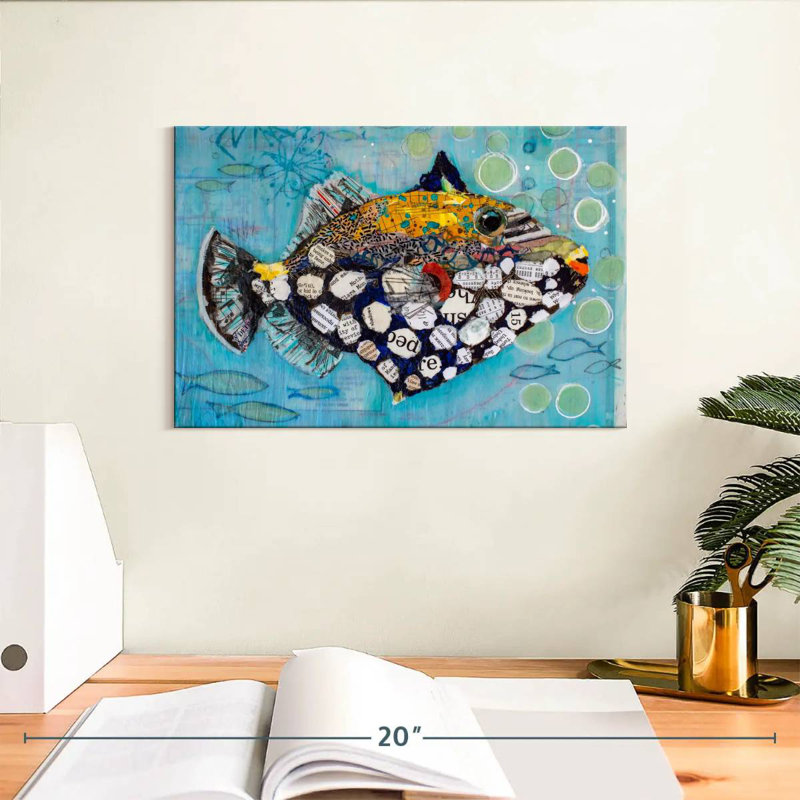 Brampt Clown Triggerfish, 8" H x 12" W