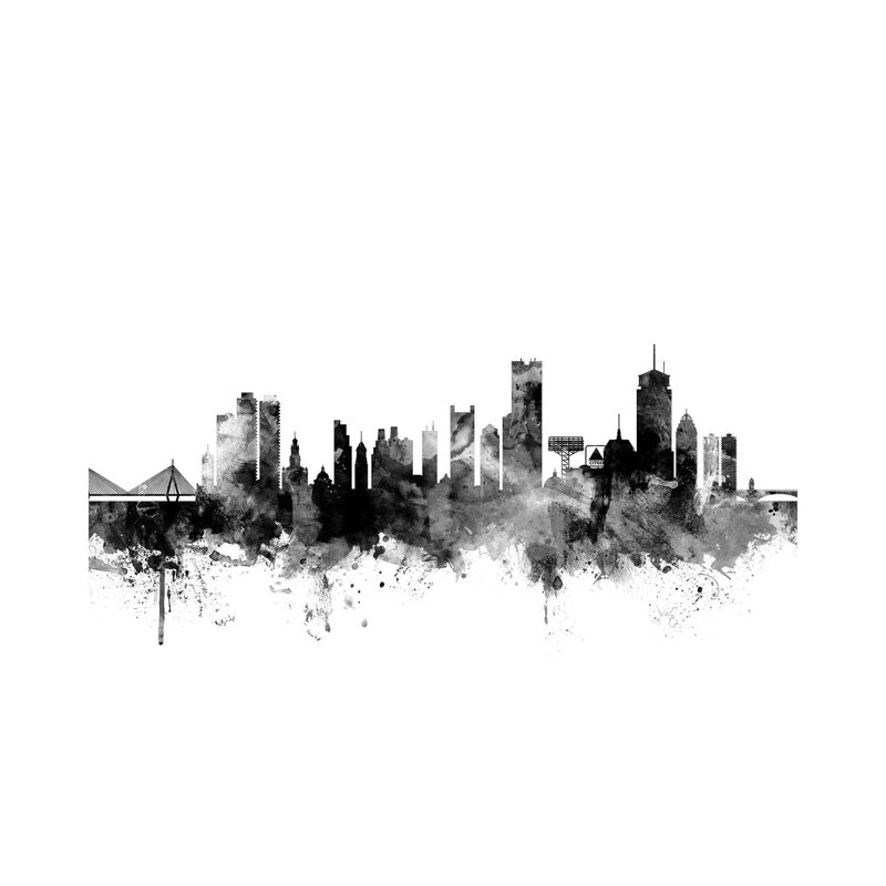 Boston, Massachusetts In Black & White II by Michael Tompsett - 1 Piece Wrapped Canvas Wall Art