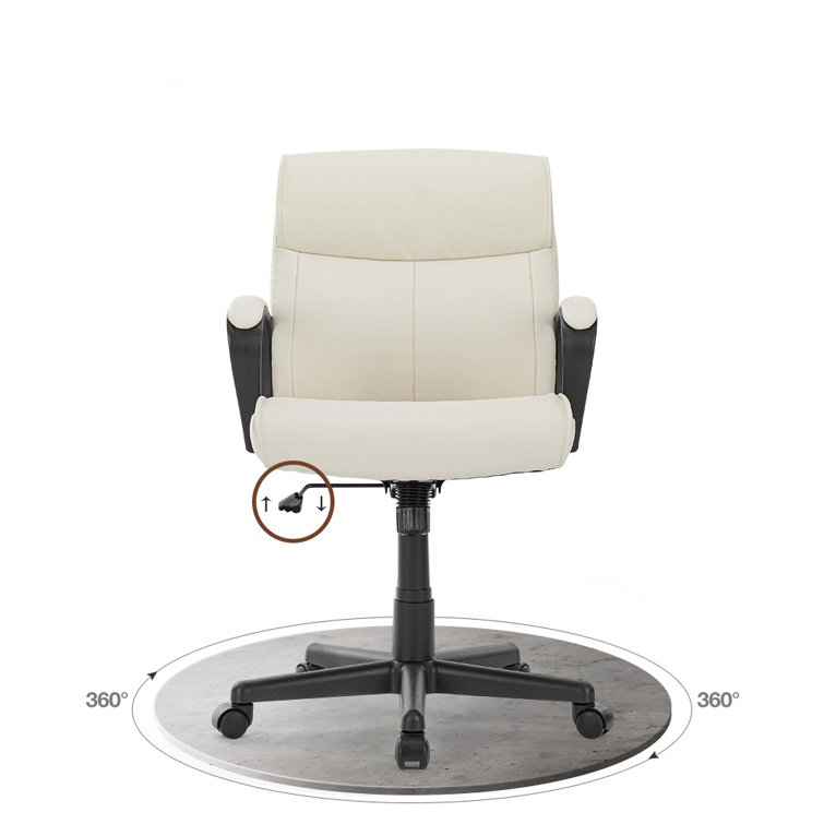 Home Office Chair Ergonomic Desk Chair The Twillery Co. Upholstery Color: White