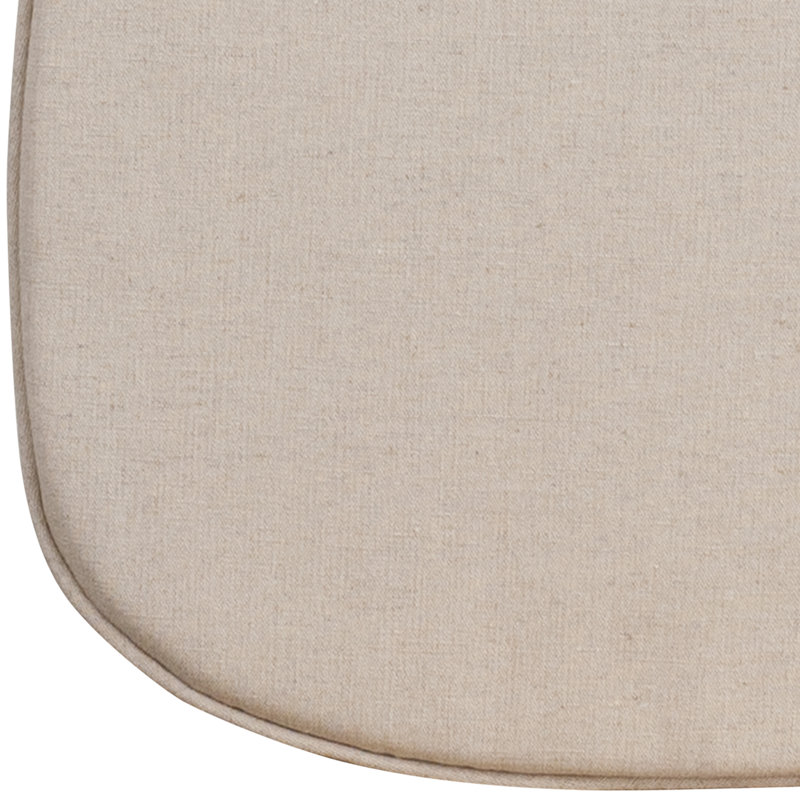 Cross Back Barstool Burlap Cushion with Tieback Straps and Removable Cover