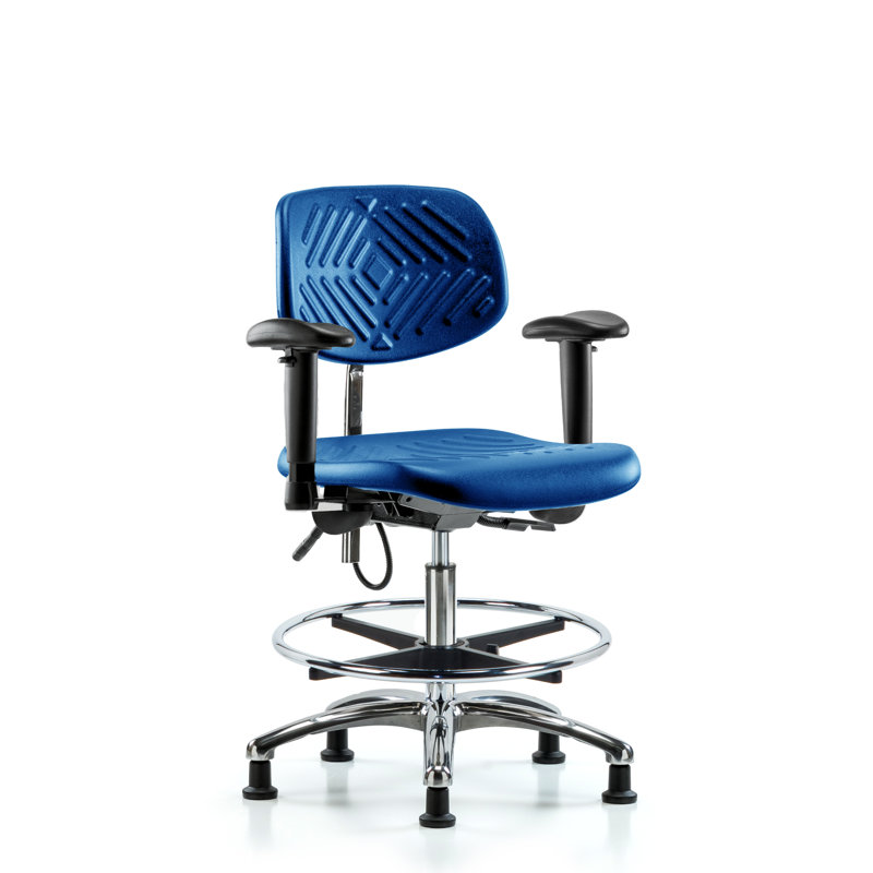 Chaise de dessinateur Colton, Noir, Patins, Inclus