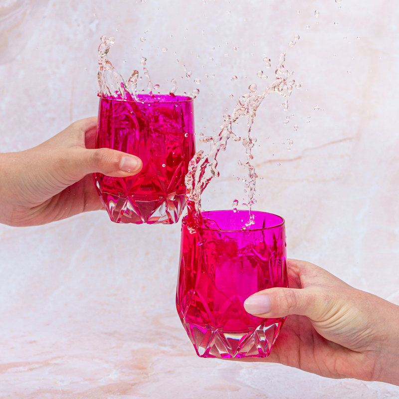Gemma Glass Wine Glass, Pink
