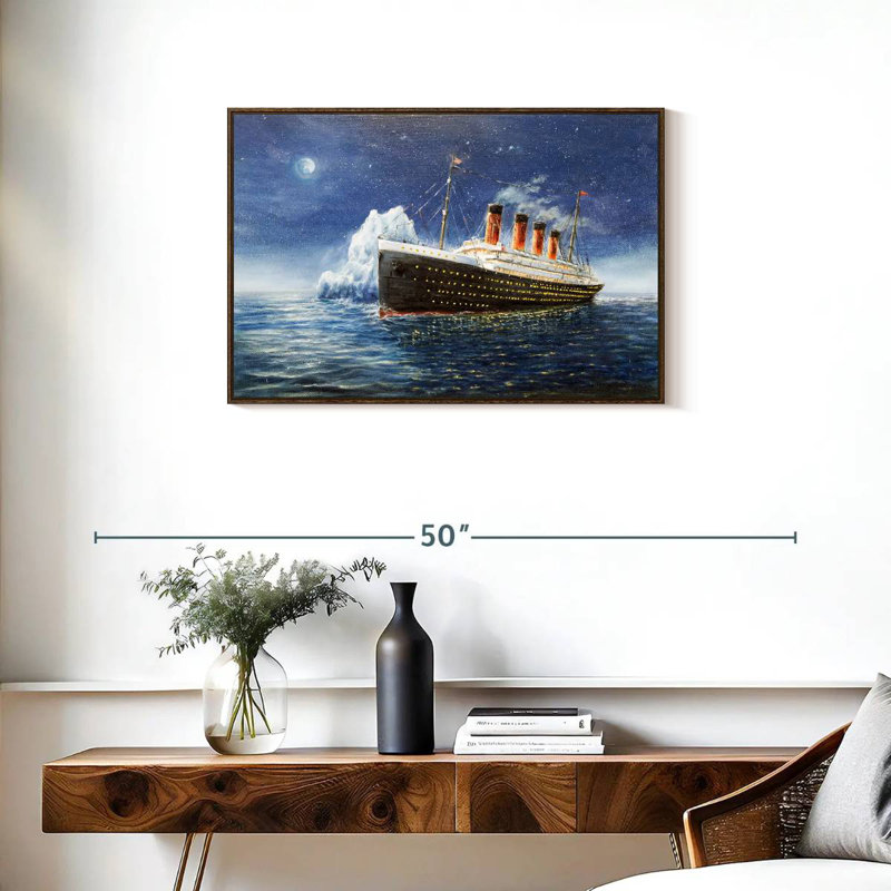 Titanic, Cadre flottant en noyer, 31 po x 21 po