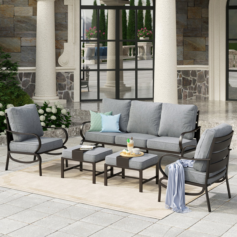 Tapasi Outdoor Patio Conversation Furniture Set, Gray, No
