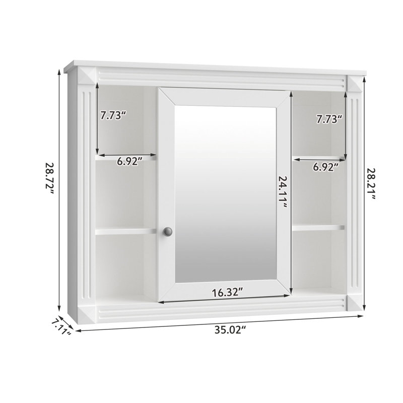 Wall Mounted Bathroom Storage Cabinet, White