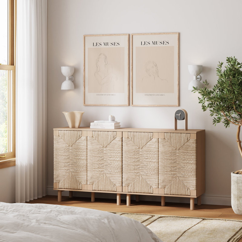Ensemble de buffet ou meuble télé 31 po, Chêne brut