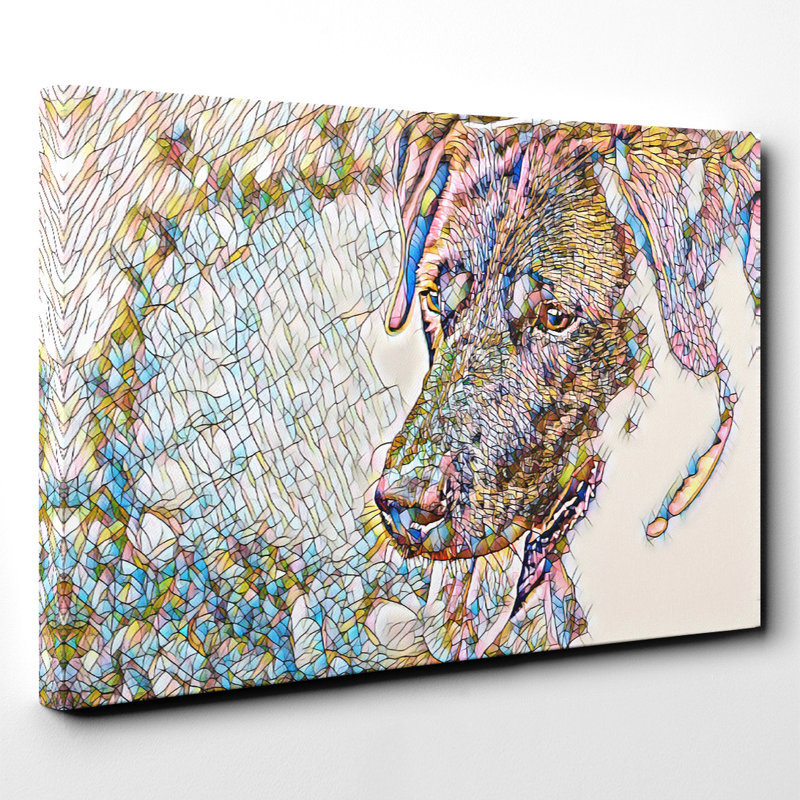 Black Labrador Dog - Wrapped Canvas, 40cm H x 60cm W