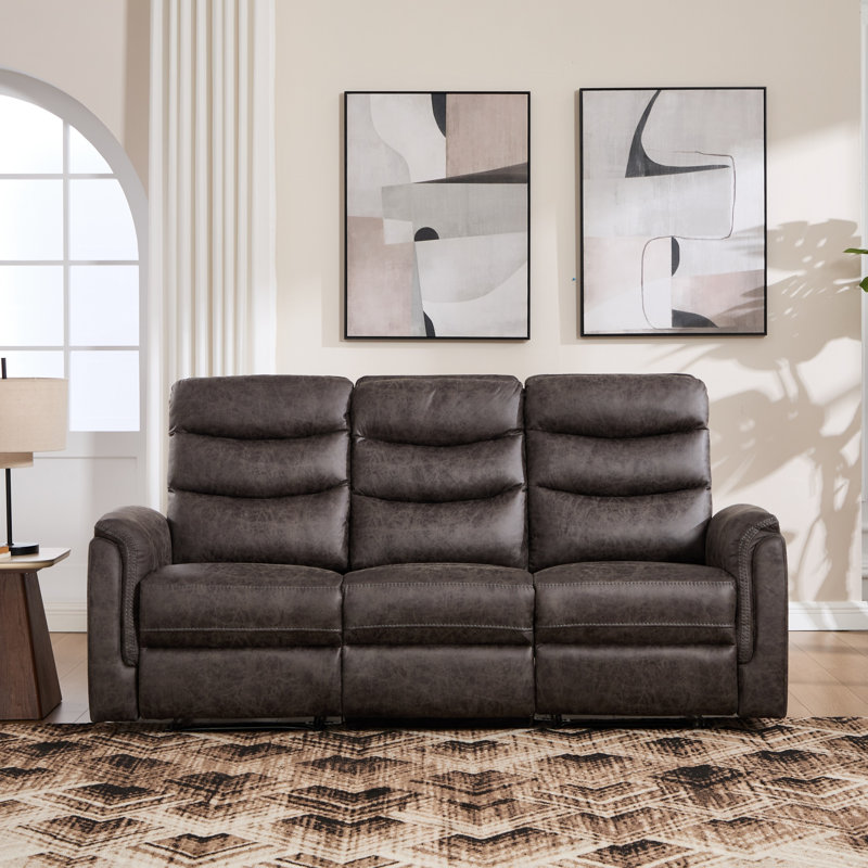 Canapé inclinable manuel rembourré Garst, Taupe Grey