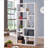 8-shelf White Geometric Bookcase-1958324634