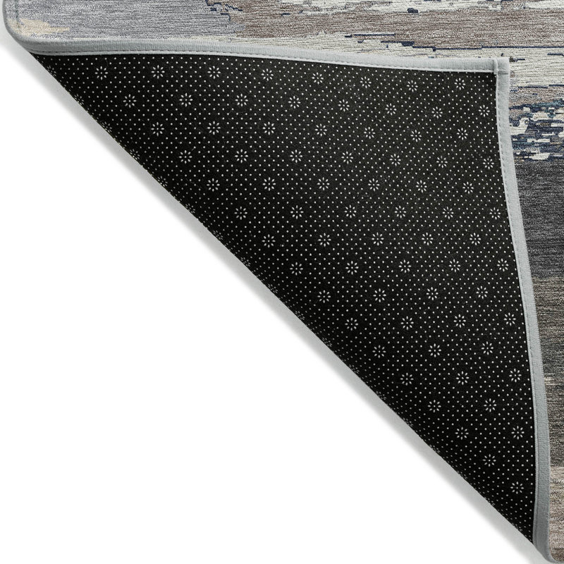 Tapis intérieur noir lavable abstrait 9 pi x 12 pi